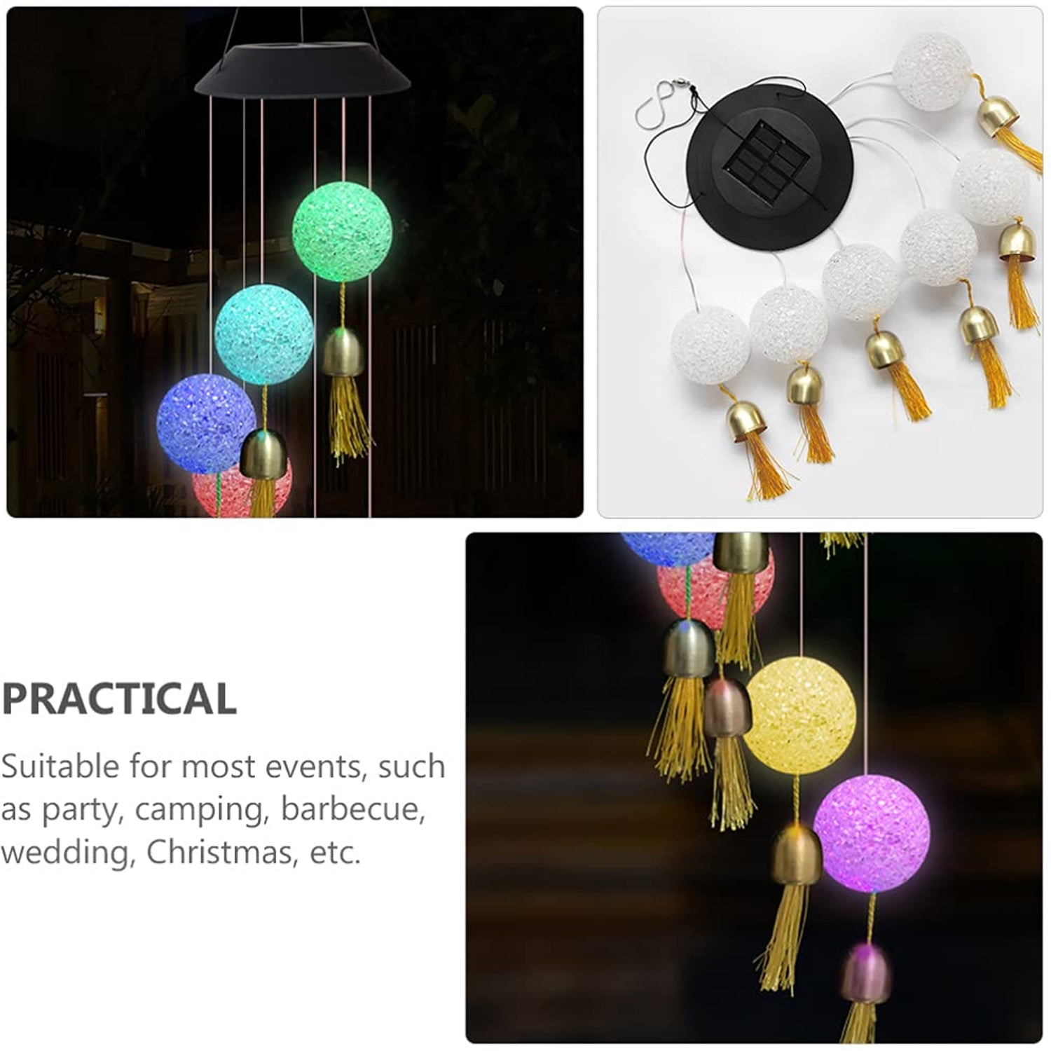 8318 Solar Crystal Ball Wind Chime, Color Changing Solar Powered LED Hanging Wind Chime Light Mobile for Patio Yard Garden Home Outdoor Night Decor, Gifts 8318 Solar Crystal Ball Wind Chime, Color Changing Solar Powered LED Hanging Wind Chime Light Mobile for Patio Yard Garden Home Outdoor Night Decor, Gifts